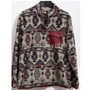 NWT weatherproof Vintage Ladies’ Printed Fleece Pullover  gray size LArge